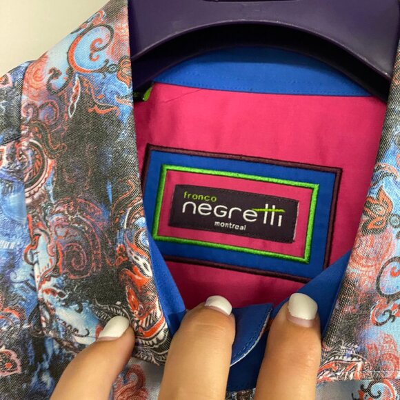Patterned Man Shirt Franco Negretti - Picture 2 of 4